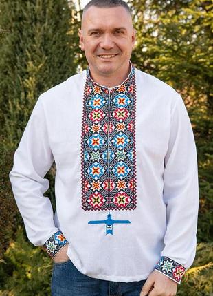 Вышиванка мужская, белая
