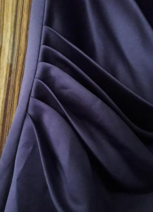 Фиолетовое дизайнерское атласное платье в пол размер xl8 фото