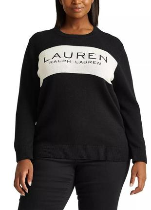 Коттоновый свитер lauren plus-size logo cotton sweater