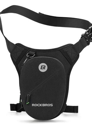 Спортивна мото сумка поясна (крос боді) rockbros as-081 чорний