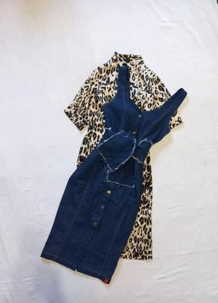 Платье сарафан миди джинсовый от андре тан1 фото