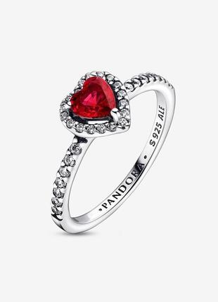 Серебряный подарочный набор украшений пандора красное сердце кольца серьги ожерелье4 фото