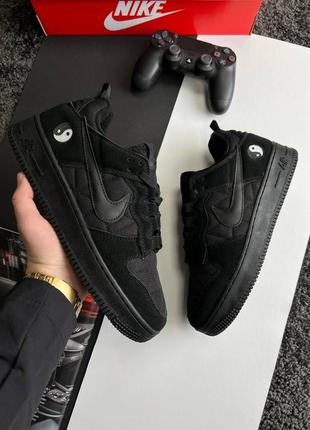 Чоловічі кросівки nike air force 1 yin yang fleece termo all black