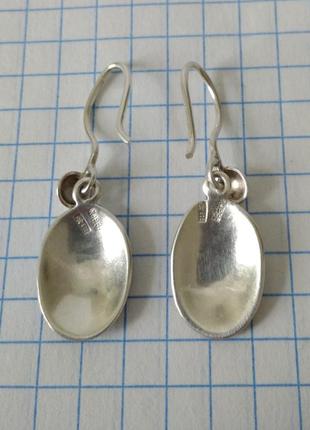 Серьги сережки кульчики ретро винтаж ссср звезда серебро 875 черненое чернь кубачи клеймо проба