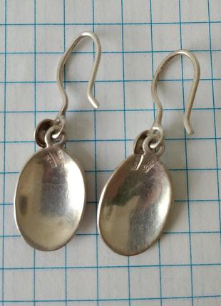 Серьги сережки кульчики ретро винтаж ссср звезда серебро 875 черненое чернь кубачи клеймо проба
