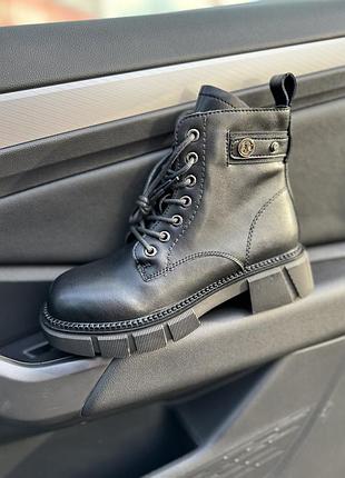 Натуральна шкіра черевики челси на флісі весна ботинки платформа тракторна підошва демі кожа