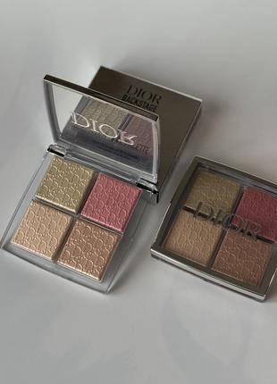 Dior backstage glow face palette highlight blush 004 палетка хайлайтеров диор хайлайтер бронзер румяна1 фото