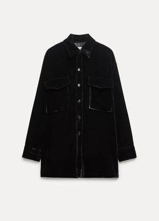 Сорочка оксамитова zara oversize6 фото