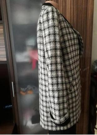 Шикарное стильное винтажное твидовое пальто в гусиную лапку2 фото