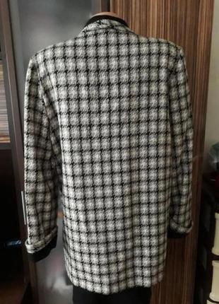 Шикарное стильное винтажное твидовое пальто в гусиную лапку3 фото