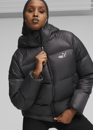 Women's hooded ultra down puffer jacket1 фото