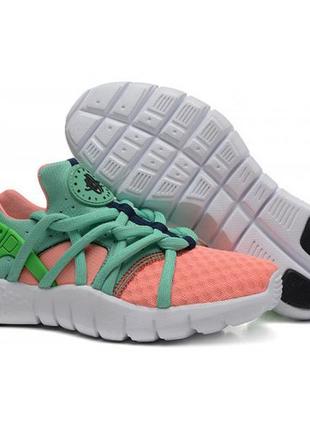 Жіночі кросівки nike air huarache nm (найк хуарачі) рожево-бірюзові — dm004