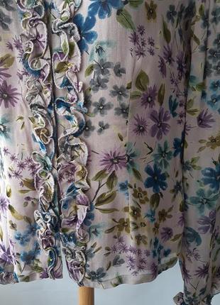Блуза, легкий пиджак в цветочный принт east, размер 12/145 фото