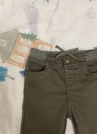 Штани джинси кольору хакі 18-24 міс3 фото
