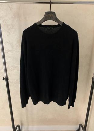 Чоловічий кашеміровий светр f&f чорний джемпер світшот