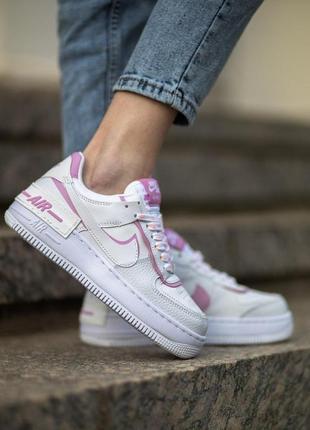 Женские шикарные кроссовки nike air force 1 shadow / натуральная кожа найк1 фото