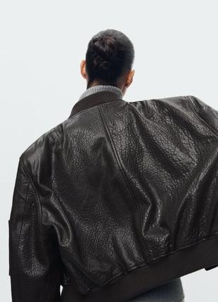 Куртка-бомбер zara zw leather collection4 фото