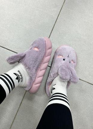 Тапки - зайчики. домашние тапочки. тапочки женские