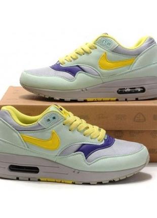 Женские желто-бирюзовые кроссовки nike air max 87 - na0071 фото