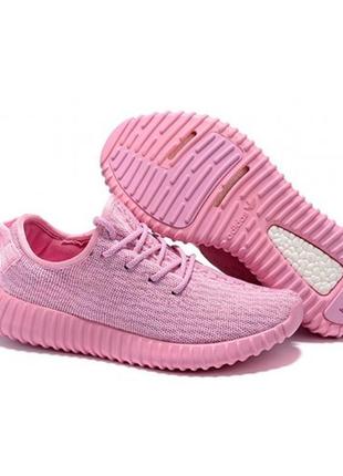 Женские розовые кроссовки adidas yeezy boost 350 - 0009ba