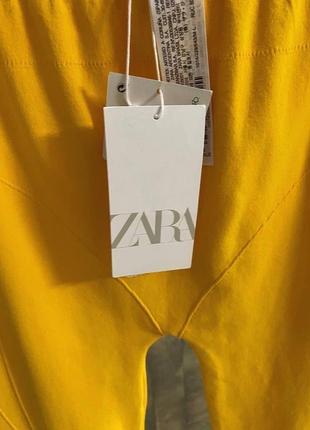 Желтые стрейч брюки zara6 фото