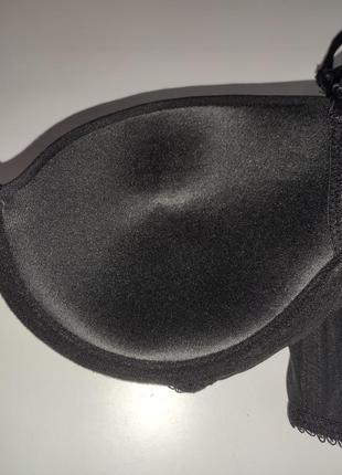 Стильний чорний бюстгальтер з красивою спинкою шнурівкою.4 фото