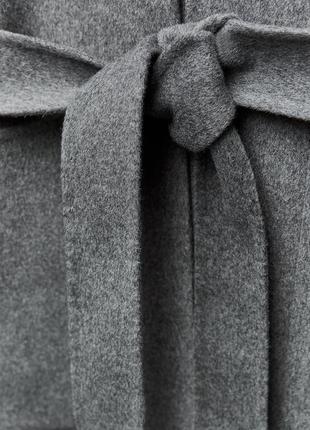 Пальто zw collection із вовною сірого кольору9 фото