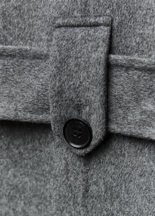 Пальто zw collection із вовною сірого кольору10 фото