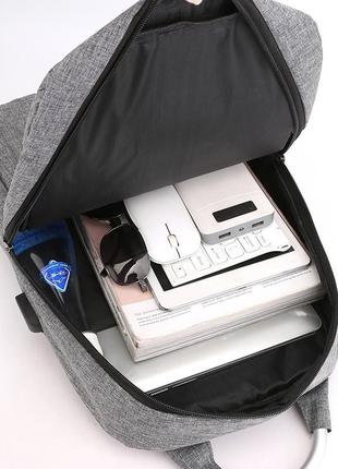 Рюкзак для ноутбука 14" lesko 2023 dark gray с usb разъемом городской 5шт2 фото