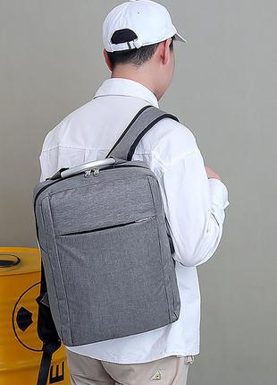 Рюкзак для ноутбука 14" lesko 2023 dark gray с usb разъемом городской 5шт6 фото