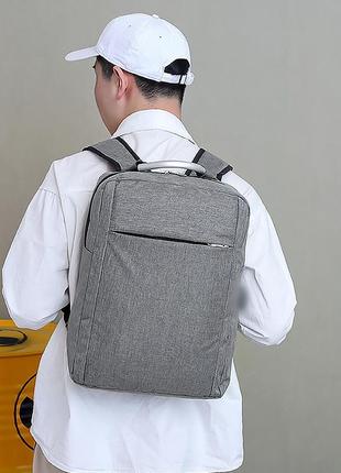 Рюкзак для ноутбука 14" lesko 2023 dark gray с usb разъемом городской 5шт5 фото