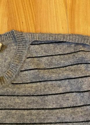 Серый кашемировый свитер с полосками. rong heng5 фото