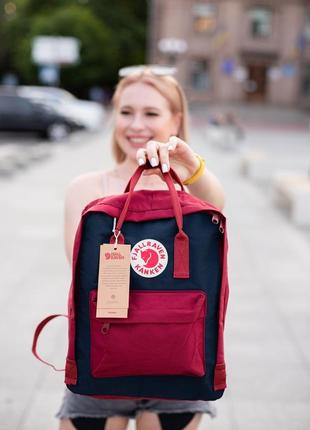 Рюкзак fjallraven kanken  купить фьялравен канкен бордовый темно синий2 фото