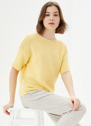 Свободный вязаный женский джемпер-футболка