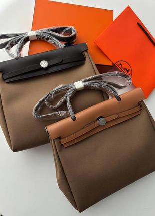 Шикарная кожаная сумка в стиле hermes herbag