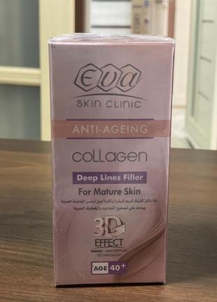 Eva skin clinic anti-ageing collagen deep lines filler 40+ крем єва колаген заповнювач зморшок 40+