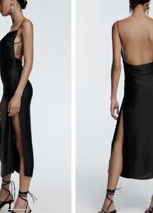 Изысканное сексуальное черное миди платье с открытой спиной, р. м