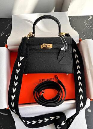 Сумка в стиле hermes kelly mini черная
