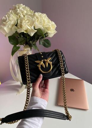 Сумка клатч premium pinko mini love bag one simply puff black/gold