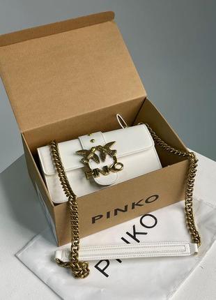 Сумка клатч premium pinko mini love bag one simply white/gold