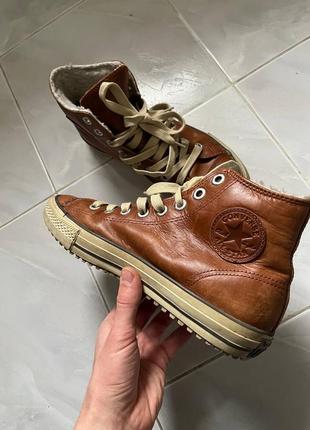 Утепленные кожаные кроссовки converse xhuck taylor оригинал