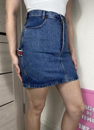 Diesel loving carpenter мини юбка джинсовая с лентой2 фото