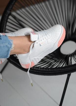 Puma cali white & pink біло розовие1 фото