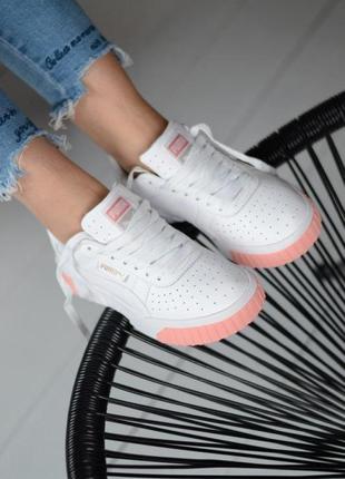 Puma cali white & pink бело розовие4 фото