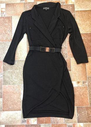 Стильна ефектна чорна сукня3 фото