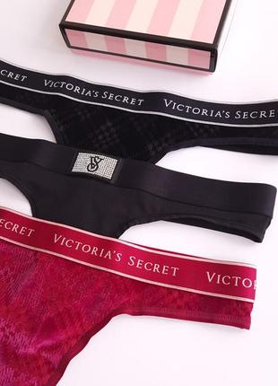 Набор трусиков victoria's secret виктория сикрет оригинал2 фото