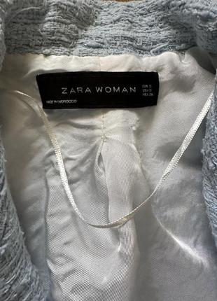 Голубой твидовый жакет zara7 фото