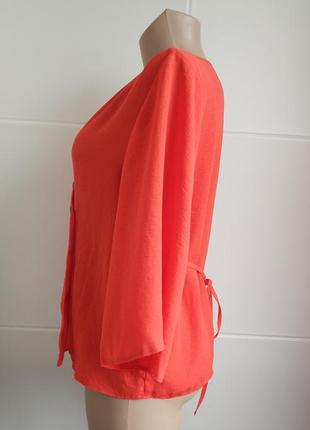 Стильная блуза primark кораллового цвета с пуговицами3 фото