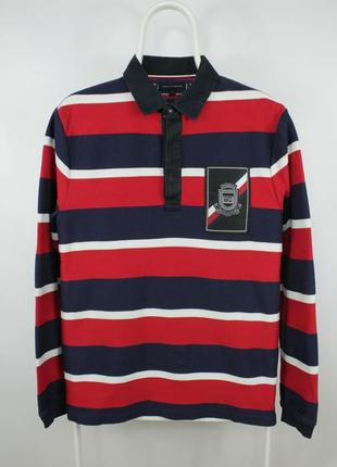 Крута регбійка поло лонгслів tommy hilfiger multicolor stripe rugby polo shirt