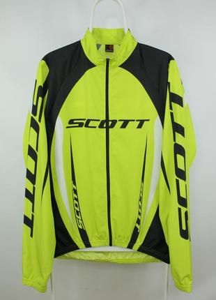 Яскрава вело куртка вітровка scott as authentic green cycling full zip windbreaker jacket